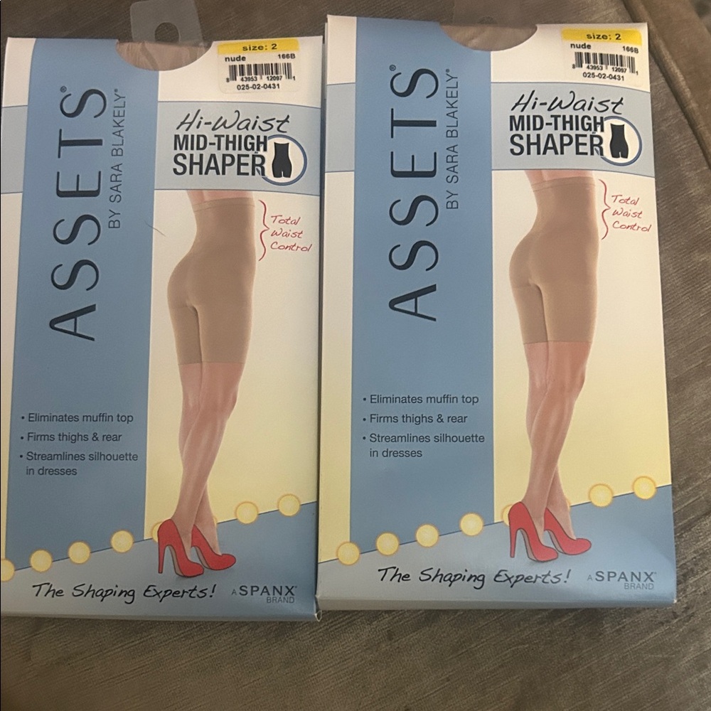 New 2 pair - SPANX Assets Mid-Thigh Shaper in Nude - Picture 5 of 5
